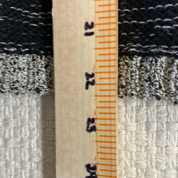 Ruby Rd Black and White Open Sweater Tassel Medium Weight Size Large Boho Casual - Picture 9 of 10